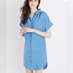 Madewell Denim Chambray Linen and Cotten Blend Shirtdress  Dress Size XS